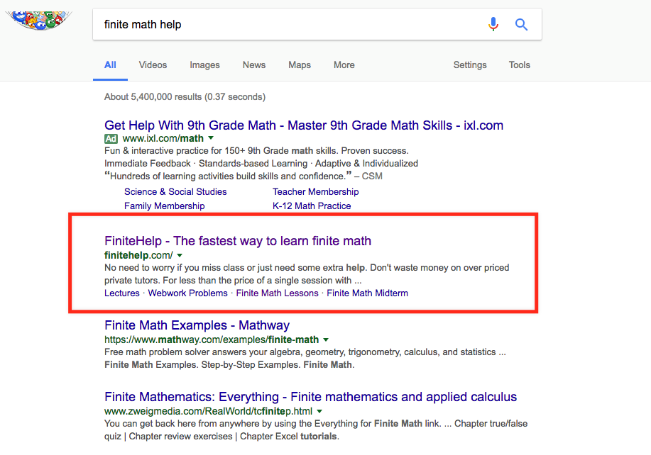 google-finite-math-ranking
