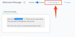 manychat welcome message